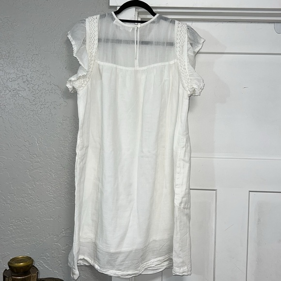 LOVE SHACK BY ANOUSKA WHITE ORGANIC COTTON MINI DRESS SIZE MEDIUM - Picture 8 of 16